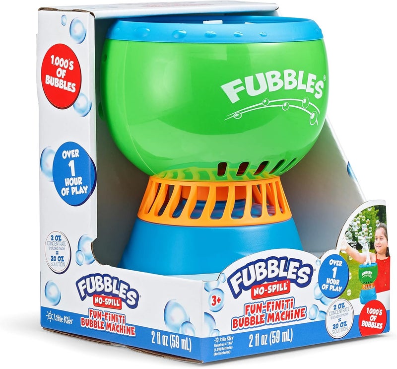 FUBBLES Little Kids Fubbles No-Spill Fun-Finiti Bubble Machine Active Play for Ages 3 to 8 - Image 1